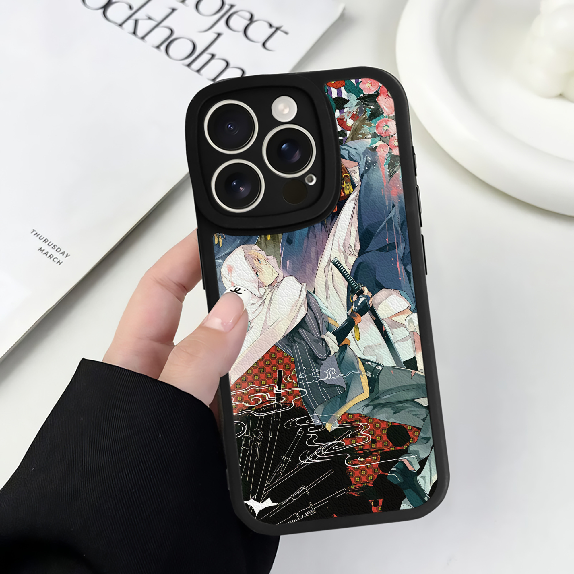 （画像用） 刀剣乱舞 Touken Ranbu 【iPhone 16シリーズ対応】シリコンスマホケース（レザー調） 材質：シリコン